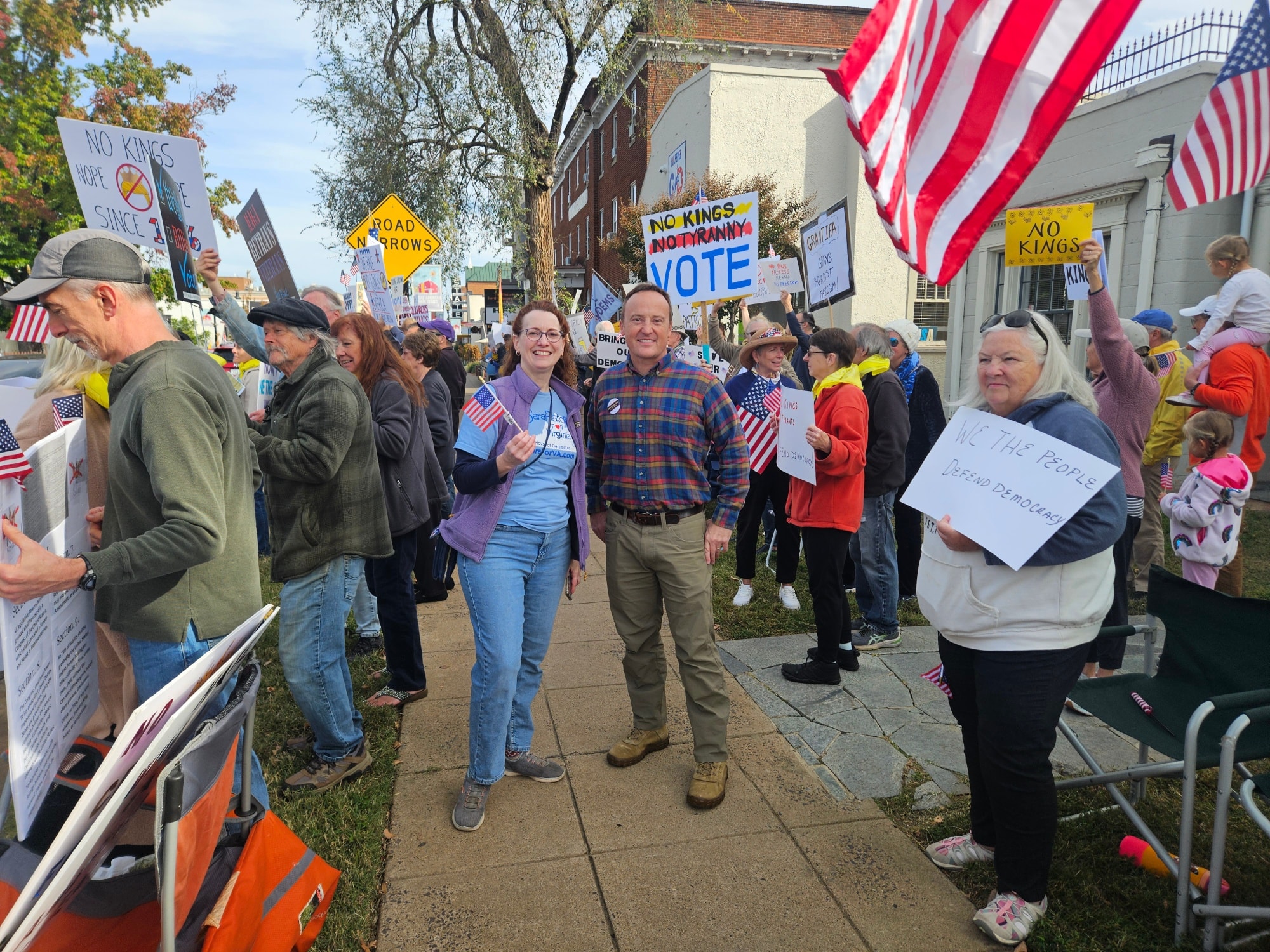 Sara Ratcliffe and Jack Bennington at Culpeper No Kings II